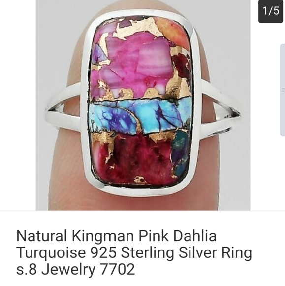 Jewelry - Genuine Pink Dahlia Turquoise Ring T5